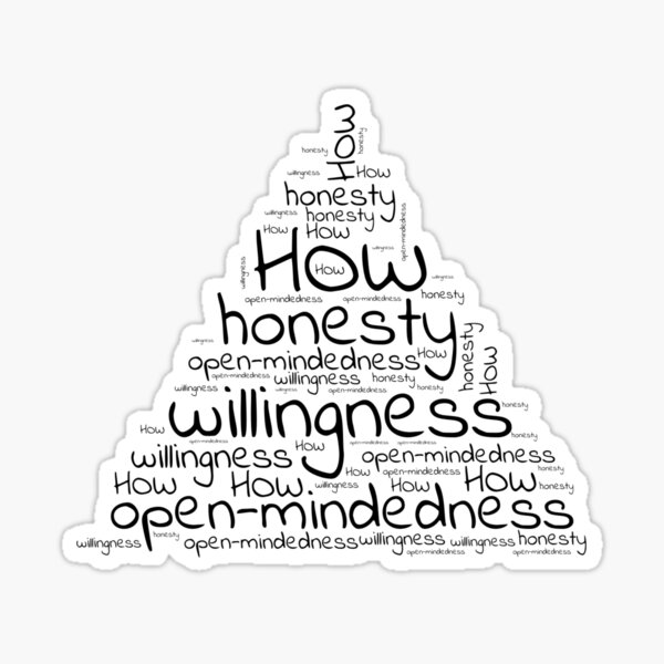 Item preview, Sobriety and Recovery Clothing, H.O.W. Honesty, Open-Mindedness & Willingness - Addiction Recovery, Sobriety, 12 Steps, Alcoholics Anonymous designed and sold by SoberJen.