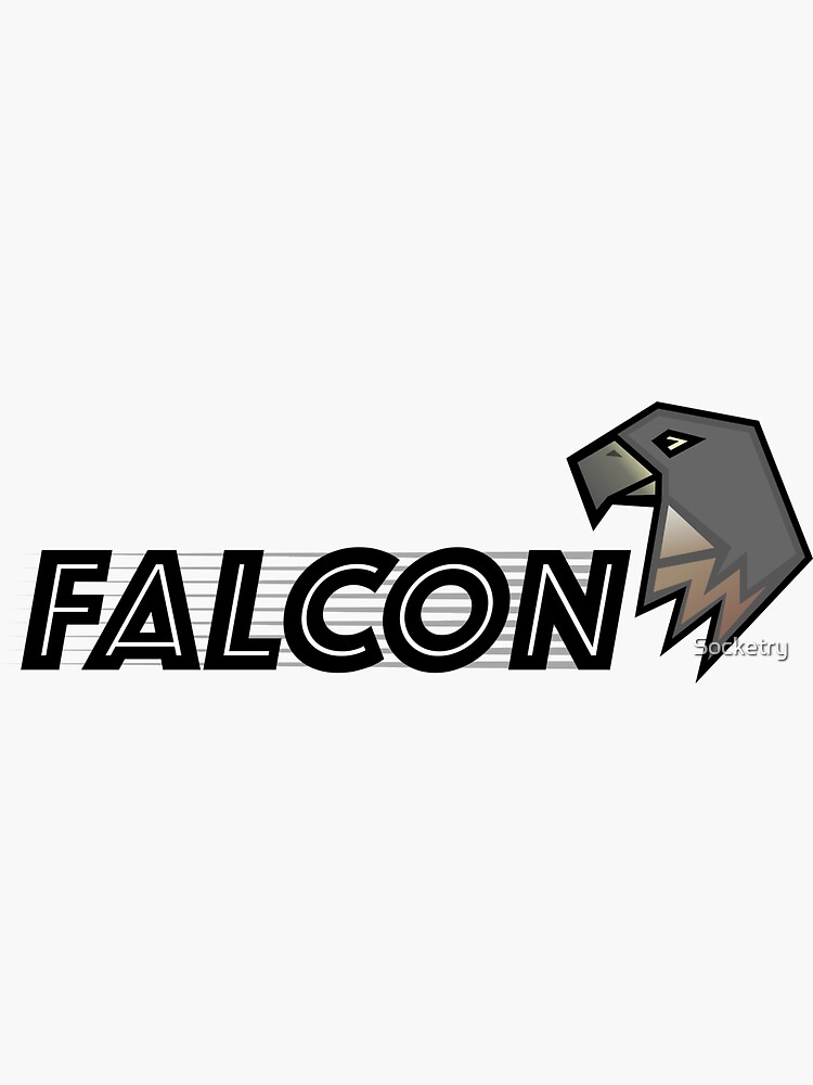 Artwork view, Falcon Logo (with text, horizontal) designed and sold by Socketry