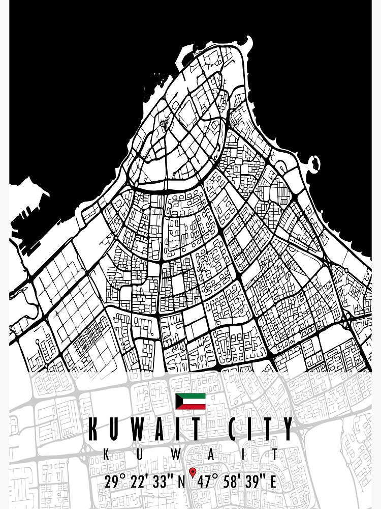"KUWAIT CITY MAP KUWAIT" Poster for Sale by hatimelhag Redbubble