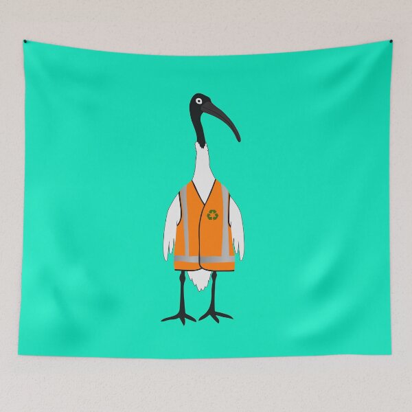 Item preview, Bin Chicken Rubbish Collector on Aqua designed and sold by Digitaldingo.