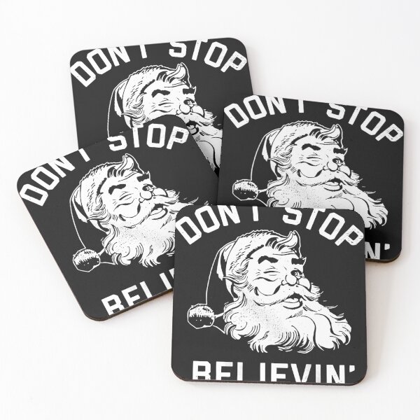 Item preview, Don't Stop Believing Christmas Vintage Santa Winter Funny designed and sold by PhilzaMerch.