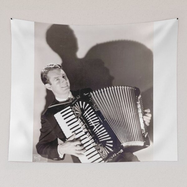 Item preview, Myron Floren with accordion B&W photo designed and sold by gameshowfan2001.