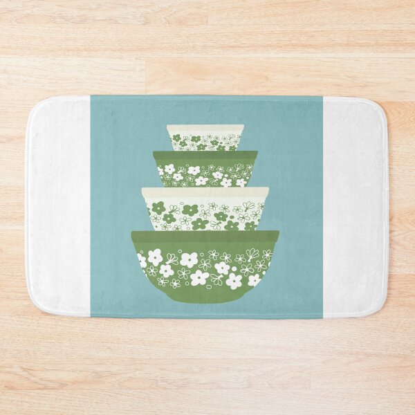 Item preview, Vintage Green Pyrex Blue Background designed and sold by Jennaviveart.