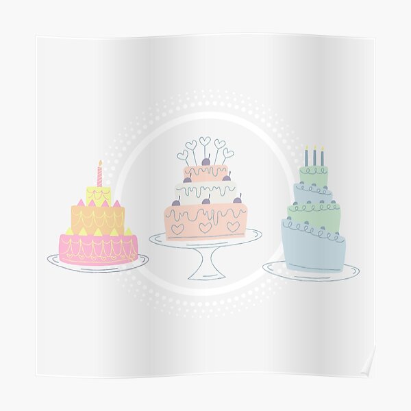 Posters Sur Le Theme Birthday Cake Redbubble