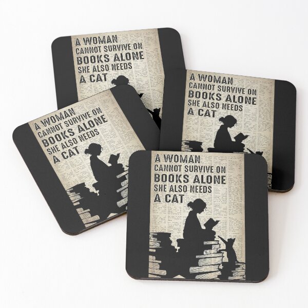 Item preview, A woman cannot survive on books alone she also needs a cat designed and sold by SimonsonNuala.