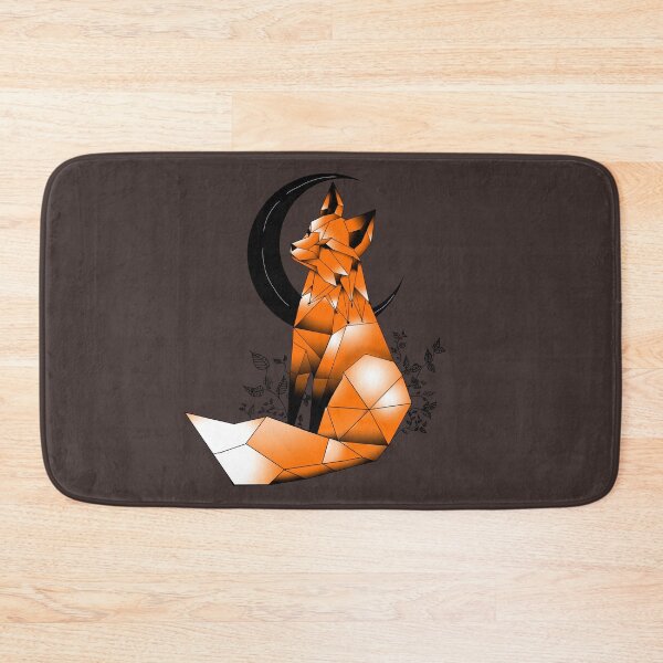 Item preview, Geometric Fox with crescent Moon  dark brown designed and sold by DemonicGloom.