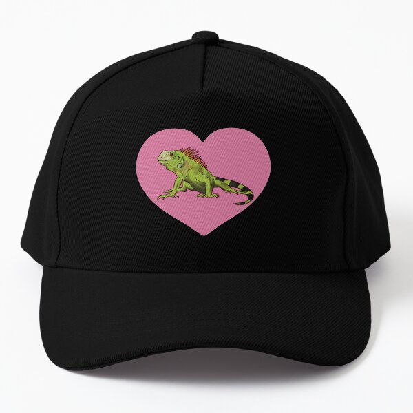 Iguana Heart for Iguana Lovers, Pink Baseball Cap
