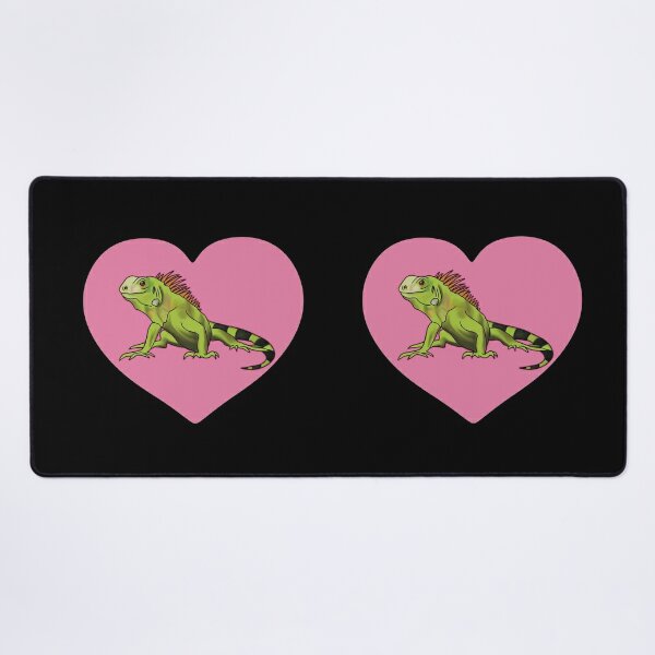 Iguana Heart for Iguana Lovers, Pink  Desk Mat