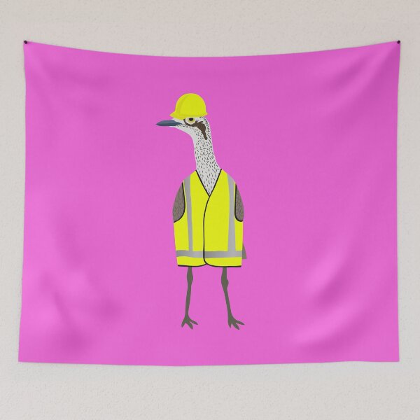 Item preview, Bush Stone-Curlew Tradie on Pink designed and sold by Digitaldingo.
