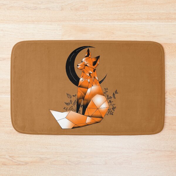 Item preview, Geometric Fox with crescent Moon gold brown designed and sold by DemonicGloom.