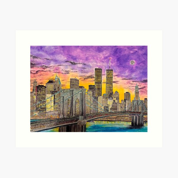 The Lower Manhattan skyline 99" Art Print