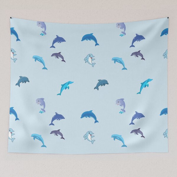 Item preview, Nautical Cute Blue Dolphins  designed and sold by silviaol.