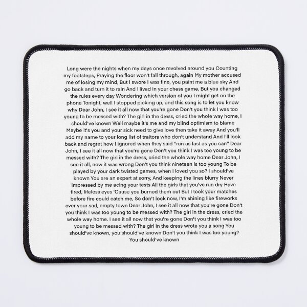 Item preview, dear john lyrics designed and sold by Lauren Levensaler.
