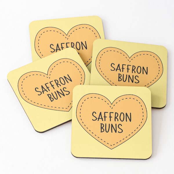 Item preview, Saffron Buns Cute Orange Heart Stitches Cornish Food designed and sold by cashewdays.