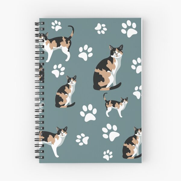 Item preview, Calico Cat Paw Print Pattern on Gray Background designed and sold by tncgifts.