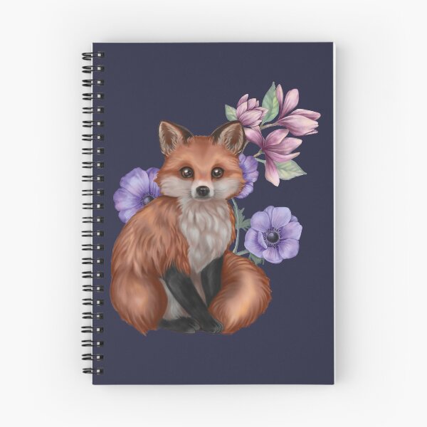 Item preview, Cute fox with pastel watercolor flowers in the background designed and sold by Gamical.