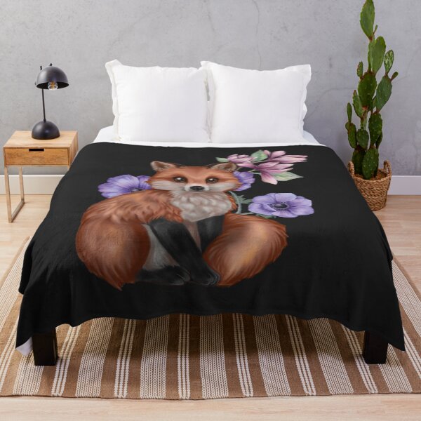 Item preview, Cute fox with pastel watercolor flowers in the background designed and sold by Gamical.