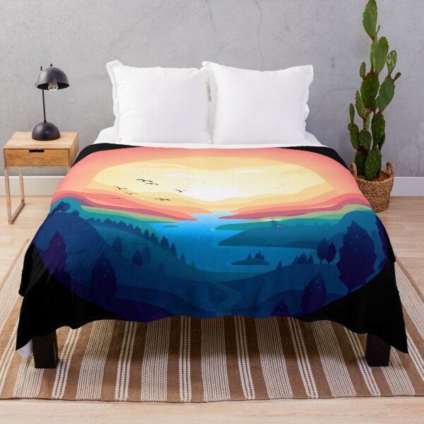 Item preview, Sunset mountain horizon forest illustration designed and sold by Nishad4.
