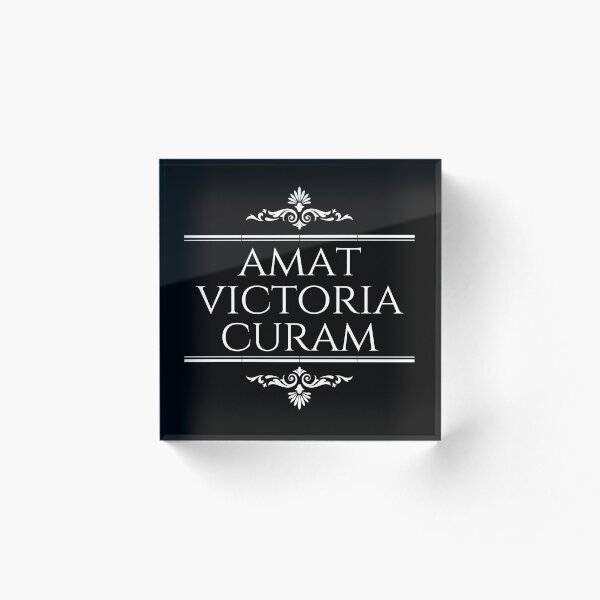 Item preview, Amat Victoria Curam - Victory Loves Preparation - Latin Phrases - Victorious - Stacked White designed and sold by ElementJourney.