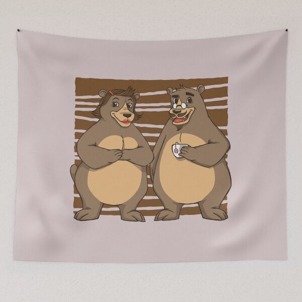 Item preview, Bear Couple Square funny designed and sold by BeautyFlower111.