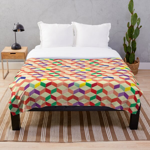 Aperçu de l'œuvre Motif de cube géométrique coloré créée et vendue par GeekHeadDesigns.