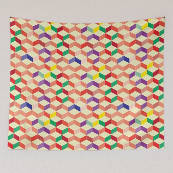Item preview, Colorful Geometric Cube Pattern designed and sold by GeekHeadDesigns.