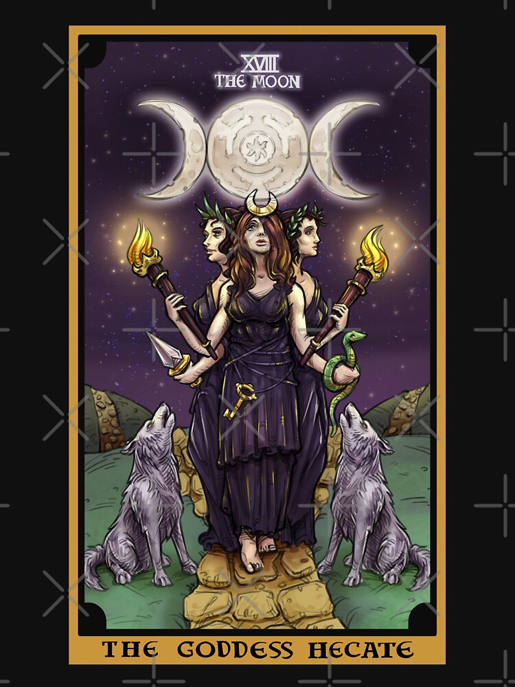 The Goddess Hecate In The Moon Tarot Card T Shirt For Sale By Theghoulishgarb Redbubble 