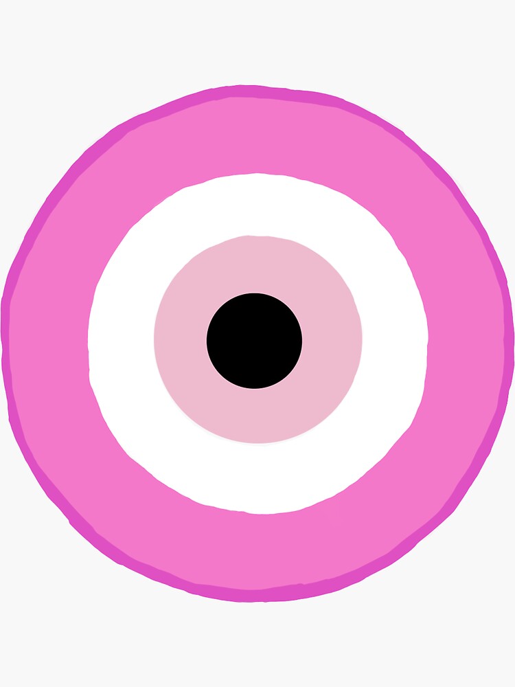 Preppy Pink Evil Eye Sticker By Nat Tan Redbubble