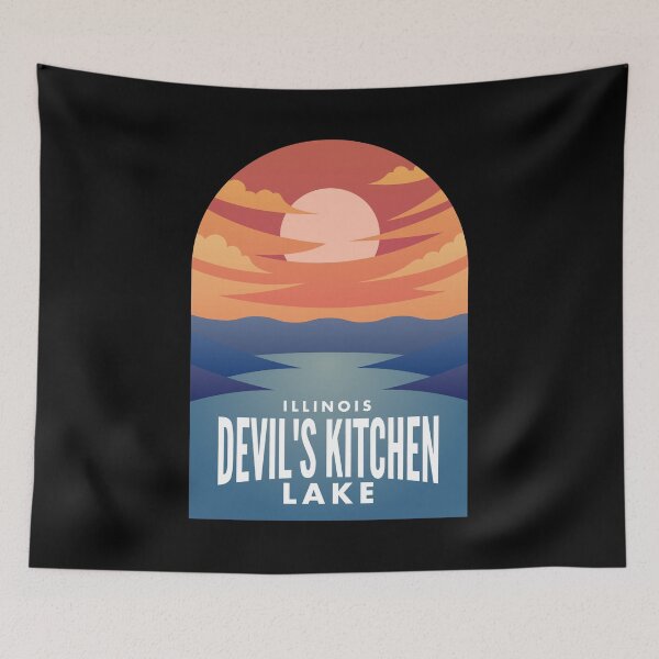 Item preview, Devil's Kitchen Lake IL Retro Sunset designed and sold by HalpinDesign.