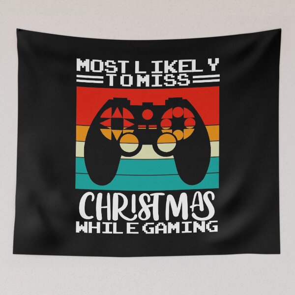 Item preview, Most Likely To Miss Christmas While Gaming, Xmas Family, Vintage Christmas Gaming designed and sold by Mixture-DESIGN.