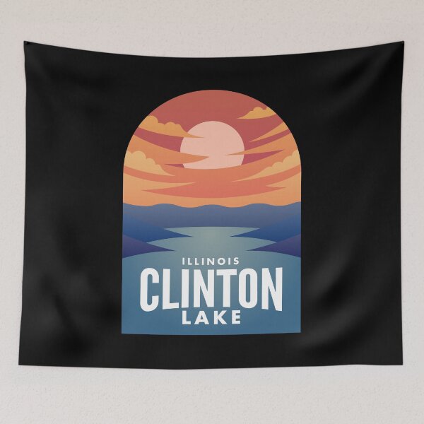 Artikelvorschau, Clinton Lake IL Retro Sunset entworfen und verkauft von HalpinDesign.