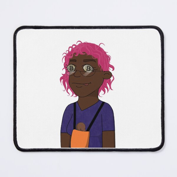 Item preview, CryptoMom #766 wear glasses mother kindly Pink hair Baby Black person designed and sold by PetTotem.