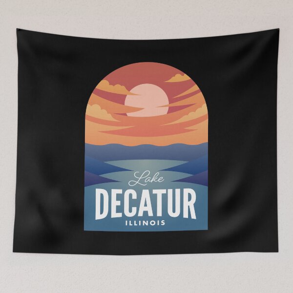 Artikelvorschau, Lake Decatur IL Retro Sunset entworfen und verkauft von HalpinDesign.