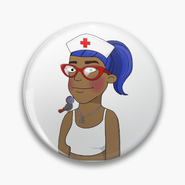 Item preview,  CryptoMom #790 wear glasses Blue hair  mother kindly nurse  Little bird designed and sold by PetTotem.