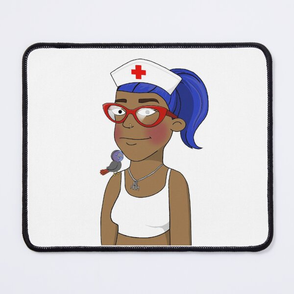 Item preview,  CryptoMom #790 wear glasses Blue hair  mother kindly nurse  Little bird designed and sold by PetTotem.