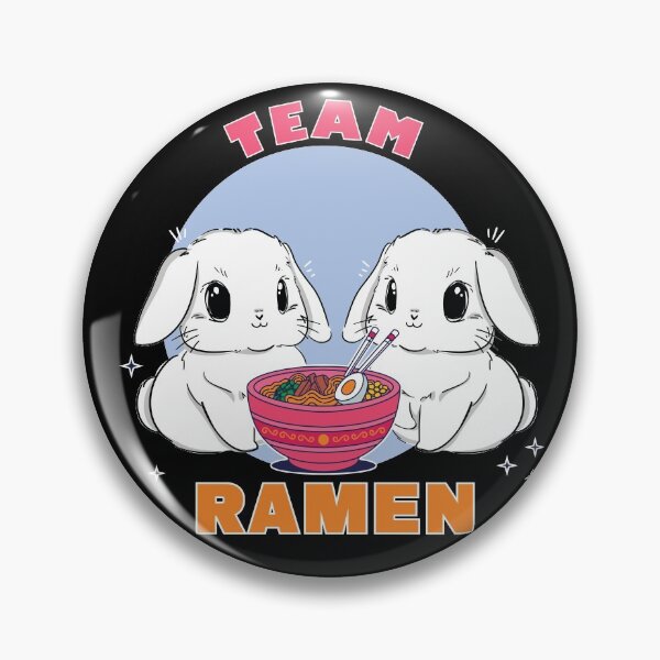 Item preview, Cute Kawaii Bunnies Eating Ramen for Animal Lovers  designed and sold by MadrigueraSM-.