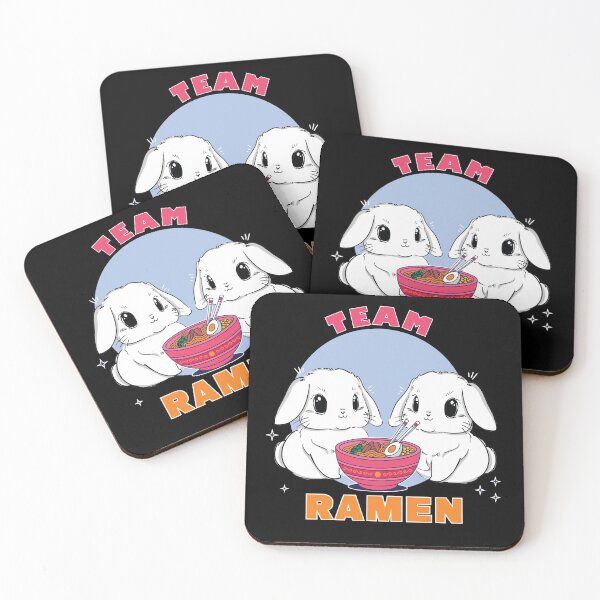 Item preview, Cute Kawaii Bunnies Eating Ramen for Animal Lovers  designed and sold by MadrigueraSM-.
