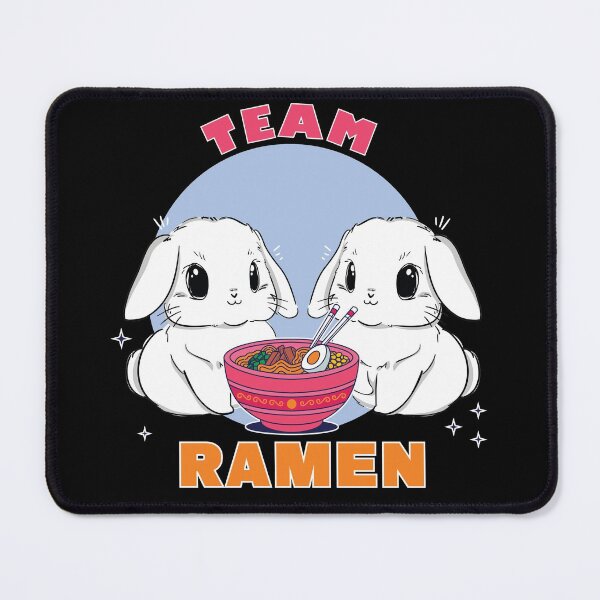 Item preview, Cute Kawaii Bunnies Eating Ramen for Animal Lovers  designed and sold by MadrigueraSM-.