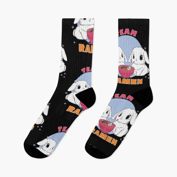 Item preview, Cute Kawaii Bunnies Eating Ramen for Animal Lovers  designed and sold by MadrigueraSM-.