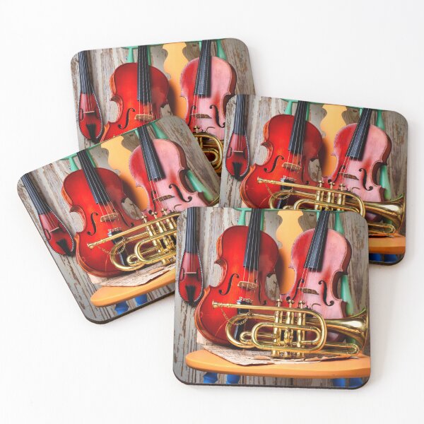 Item preview, Violins And Trumpet On Chair designed and sold by Garry Gay.