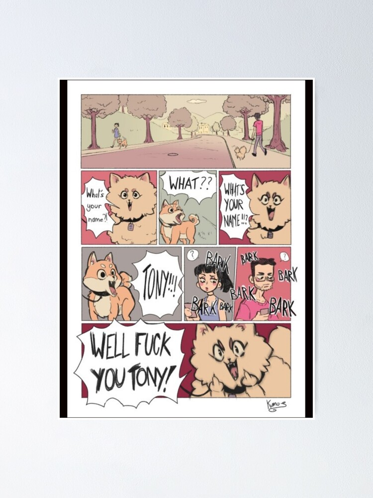 Fuck you Tony! Funny conversation between dog and cat  Poster for