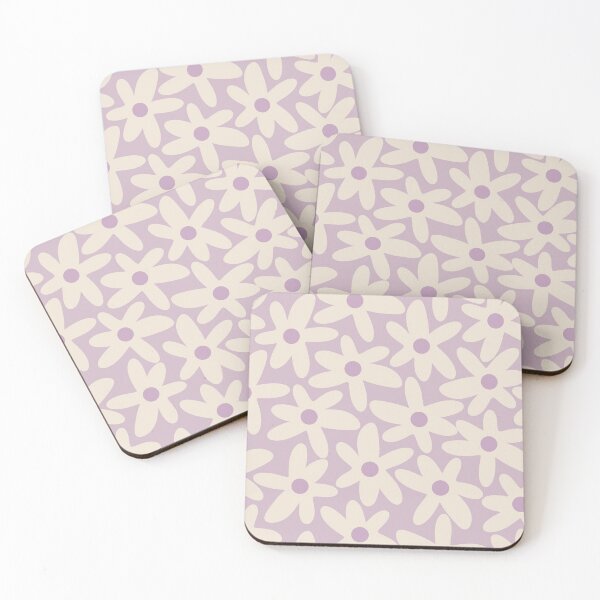 Item preview, Daisy Time Retro Floral Pattern in Lavender Cream designed and sold by kierkegaard.