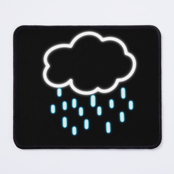 Item preview, Neon White Cloud with Blue Rain Drawing designed and sold by ADreamWorld.