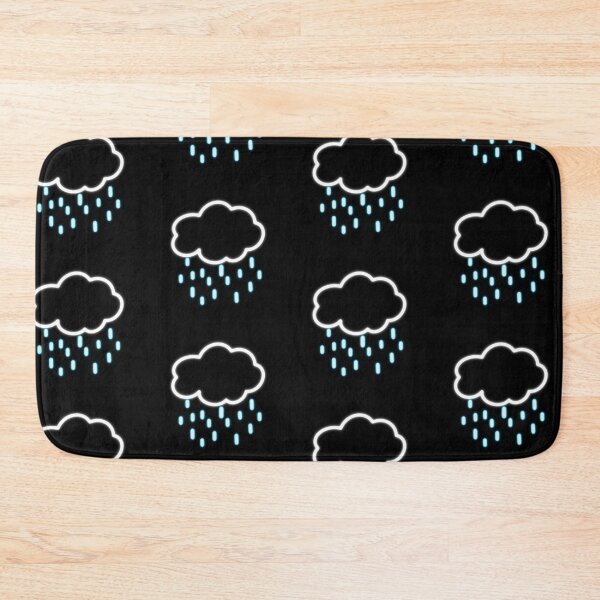 Item preview, Neon White Cloud with Blue Rain Drawing designed and sold by ADreamWorld.