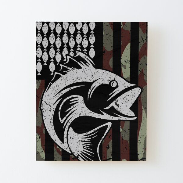 American Flag Bass Fish Wall Art for Sale