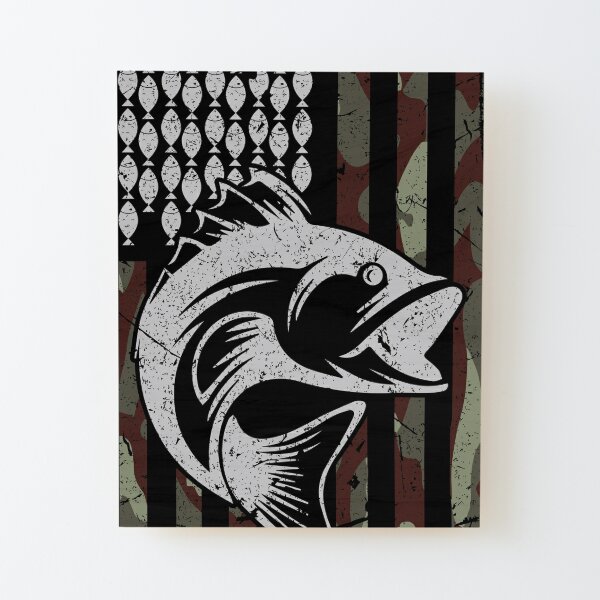 Bass Fish Wood Flag, Bass Fish, Bass, Fishing, Fish, Freshwater