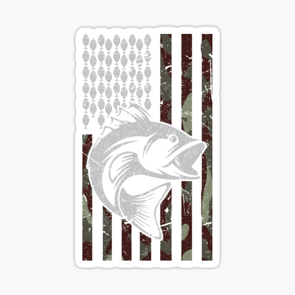 Bass Fishing - American Flag - Fourth Of July Sticker for Sale by