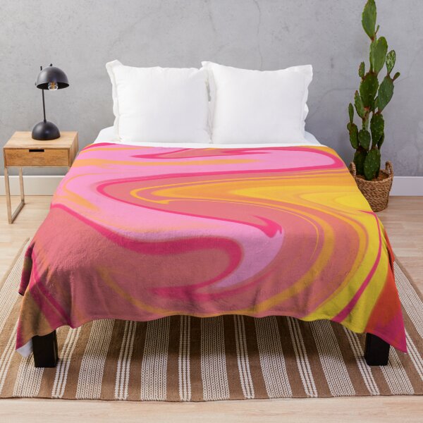Artikelvorschau, Liquid Swirl Zeitgenössisches Abstrakt in warmem Rosa, blassem Orange und Butterscotch entworfen und verkauft von Studio  Six.