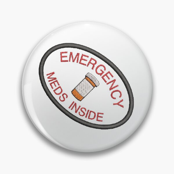 Item preview, EMERGENCY MEDS INSIDE medical alert patch designed and sold by Zebra-and-Dog.