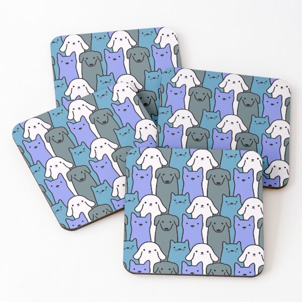 Item preview, Cute Funny Animals Pattern Retro Lilacs - Kawaii Animal Lovers designed and sold by ViewerEqualsPhoton.